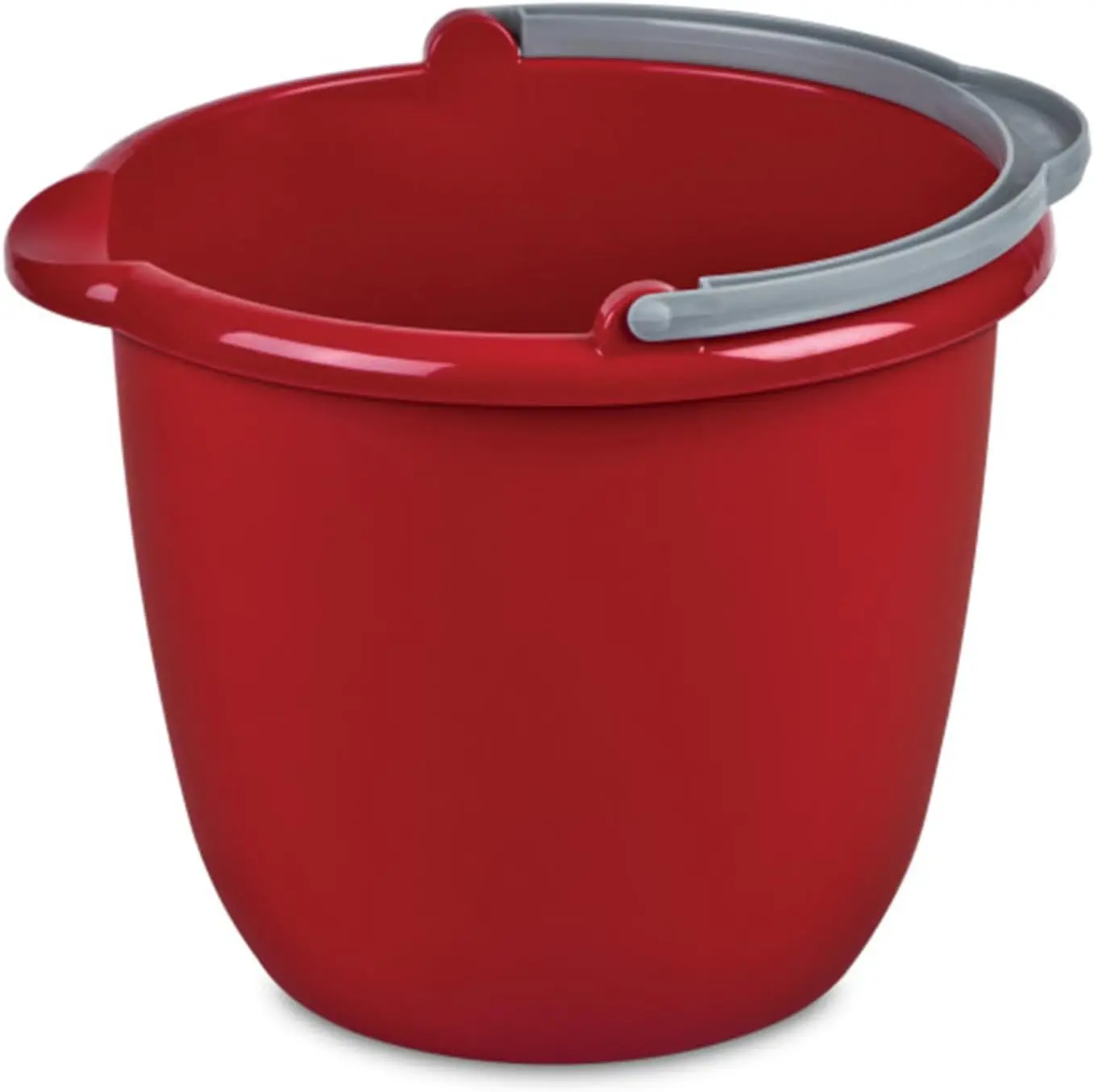 

10 Qt Spout Pail with Handle, Bucket for Household Cleaning, Washing the Car, and Mopping, Spout to Easily Pour Water, Red, 12-P