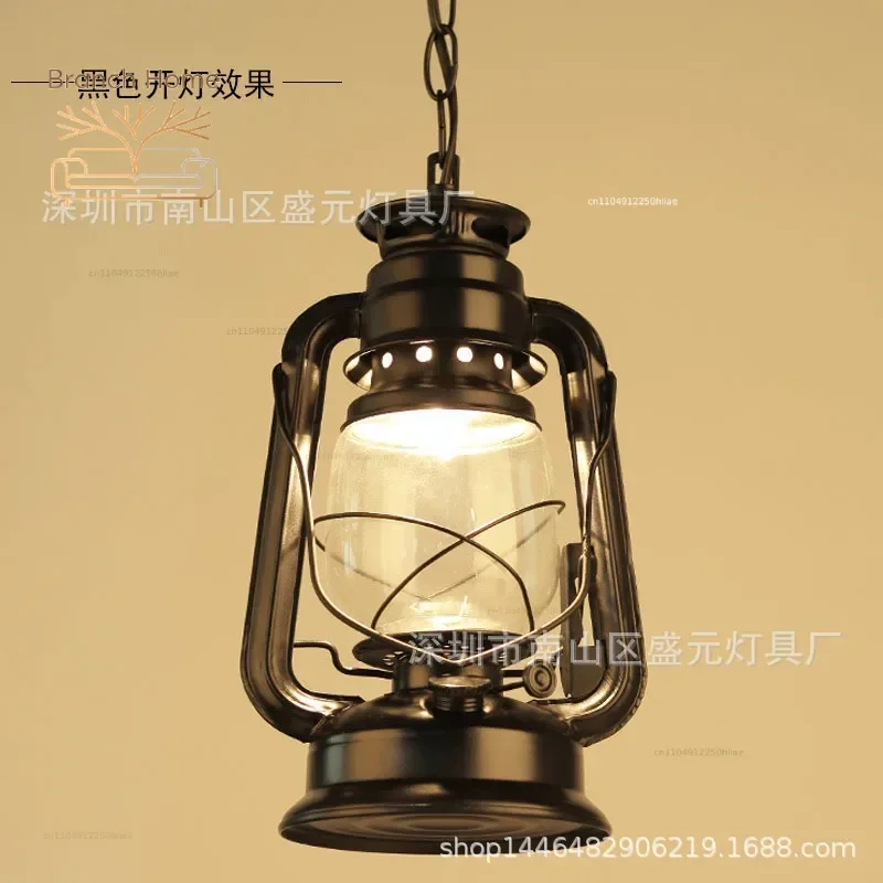 Vintage Nostalgic Lantern Lamp Pendant Light Bar Entranceway Lamp E27 Lamp Base Antique Brown Color