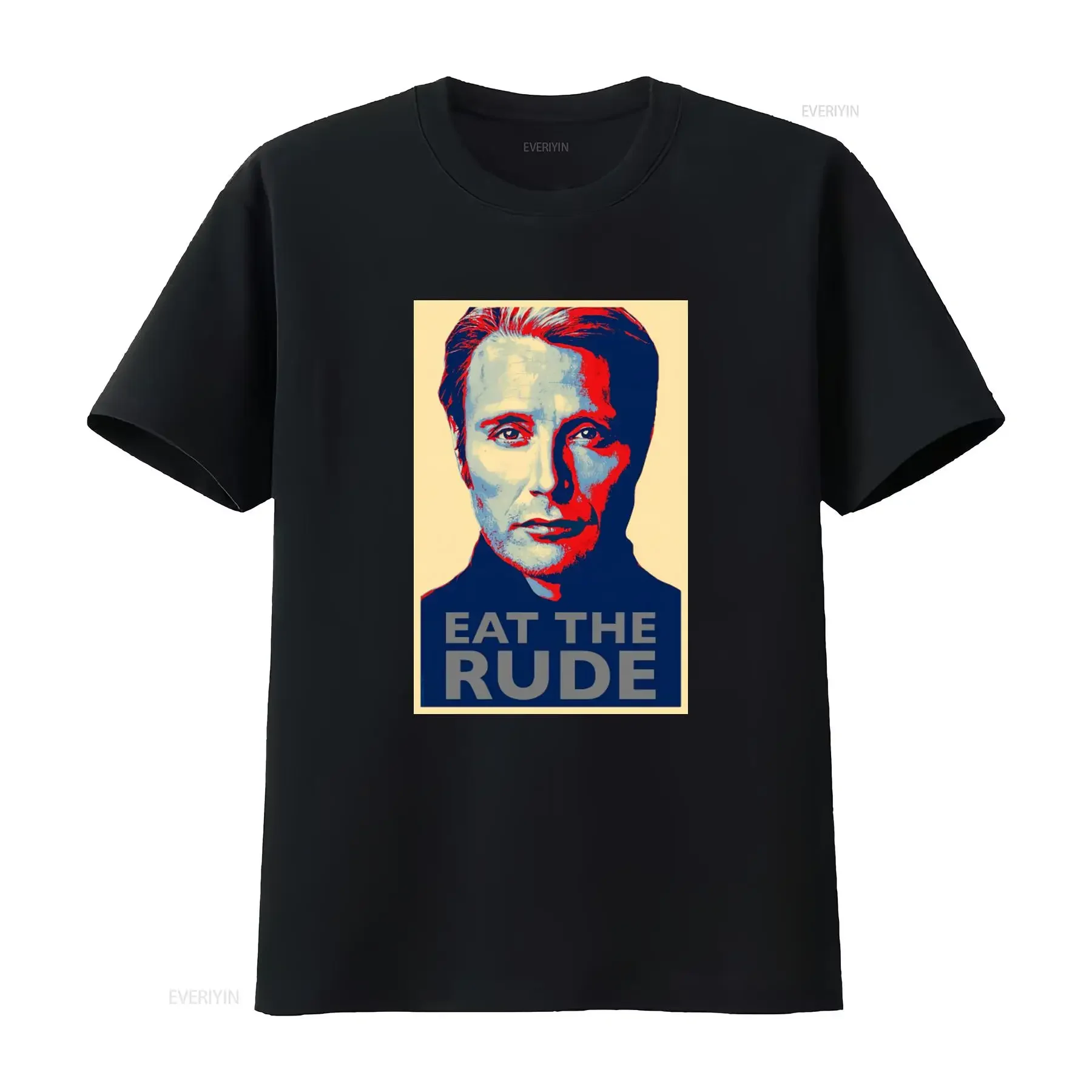 Mads Mikkelsen Hannibal Inspired Eat the Rude T Shirt for Men Small Size vintage Washed Versatile fashion graphic Slightly