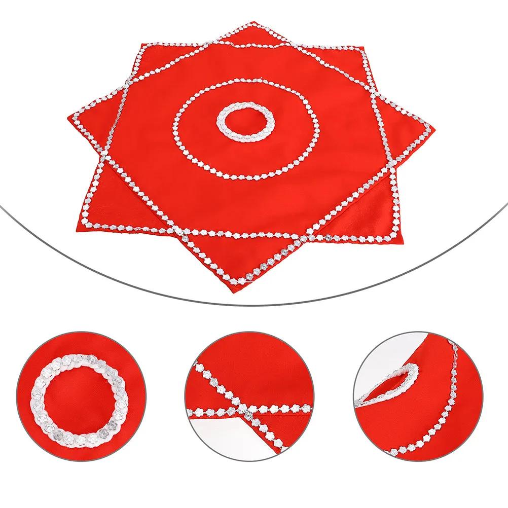 

4Pcs Dance Rotating Handkerchief High-Grade Cloth Material Water Drop Lace Inner Ring Design Easy for Beginners Yangko Folk