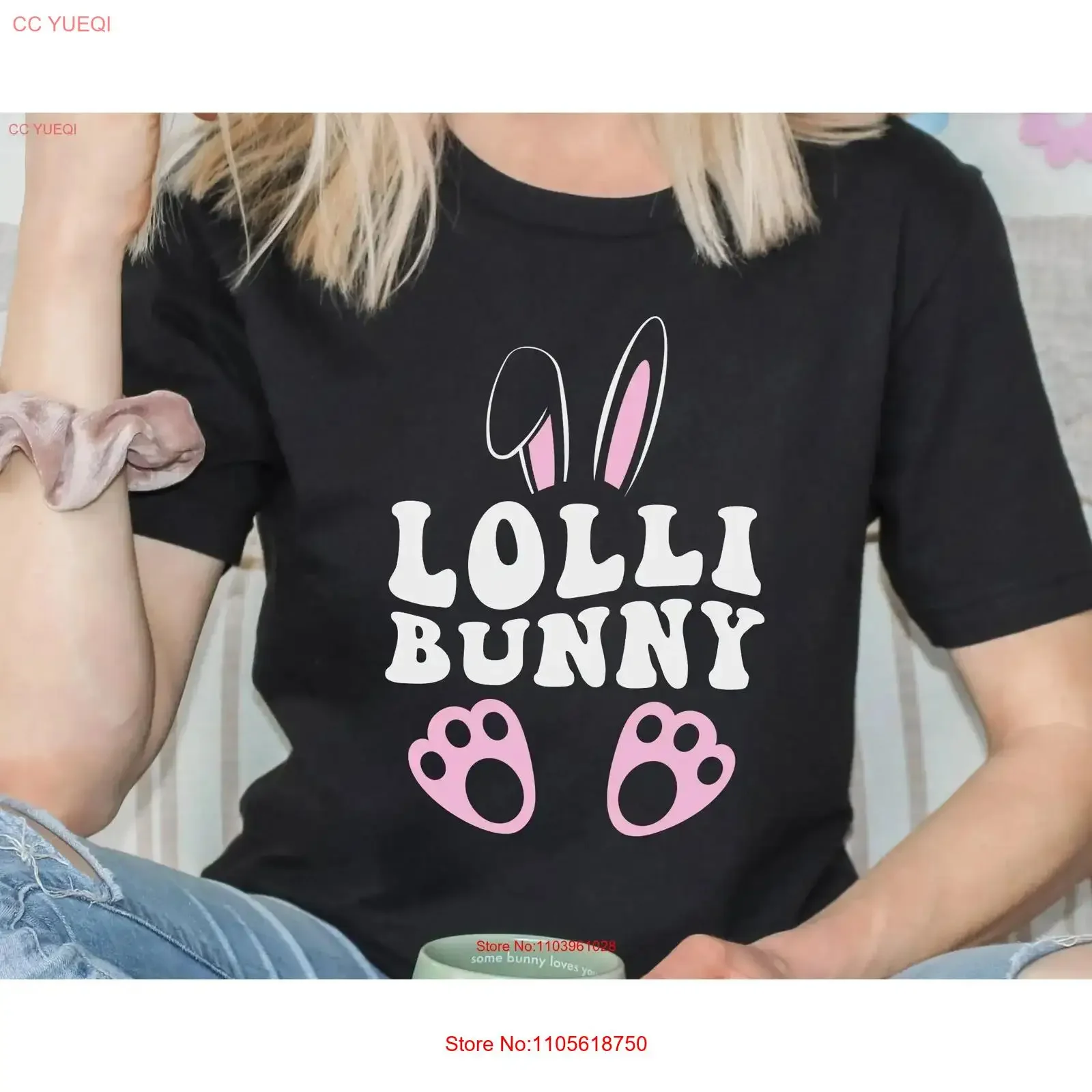 Easter Lolli T Shirt Grandma Bunny For Baby Shower To Be Pregnancy AnnouncemenT vintage Washed homme Versatile graphic