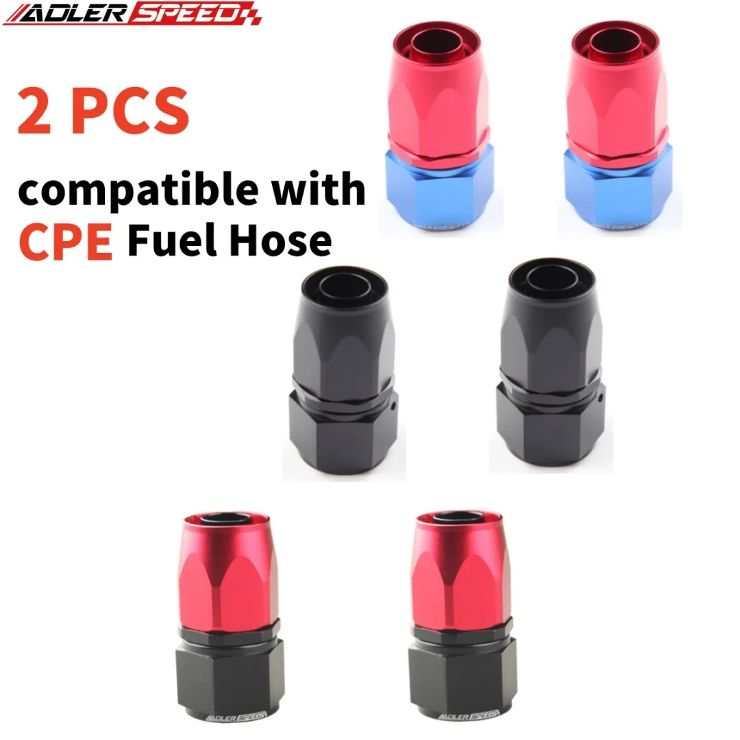 2pcs For CPE Swivel Hose End Fitting Adapter AN6 AN8 AN10 AN12 AN16 AN20 Straight 0° Degree CPE Oil Fuel Line NPT PLUG Aluminum