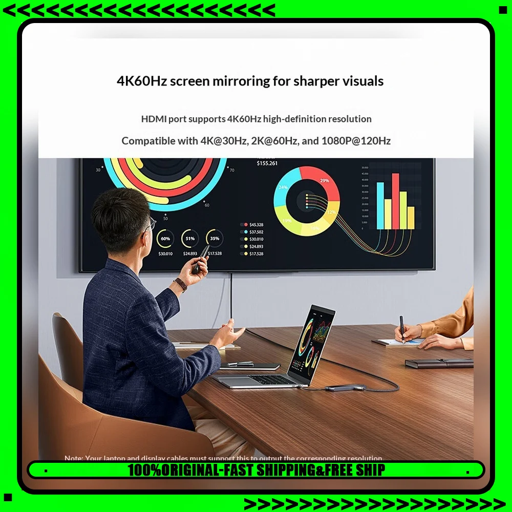 UGREEN 80129 USB C Hub with HDMI USB 3.0 SD TF Card Reader Type C Multiport Docking Station Adapter