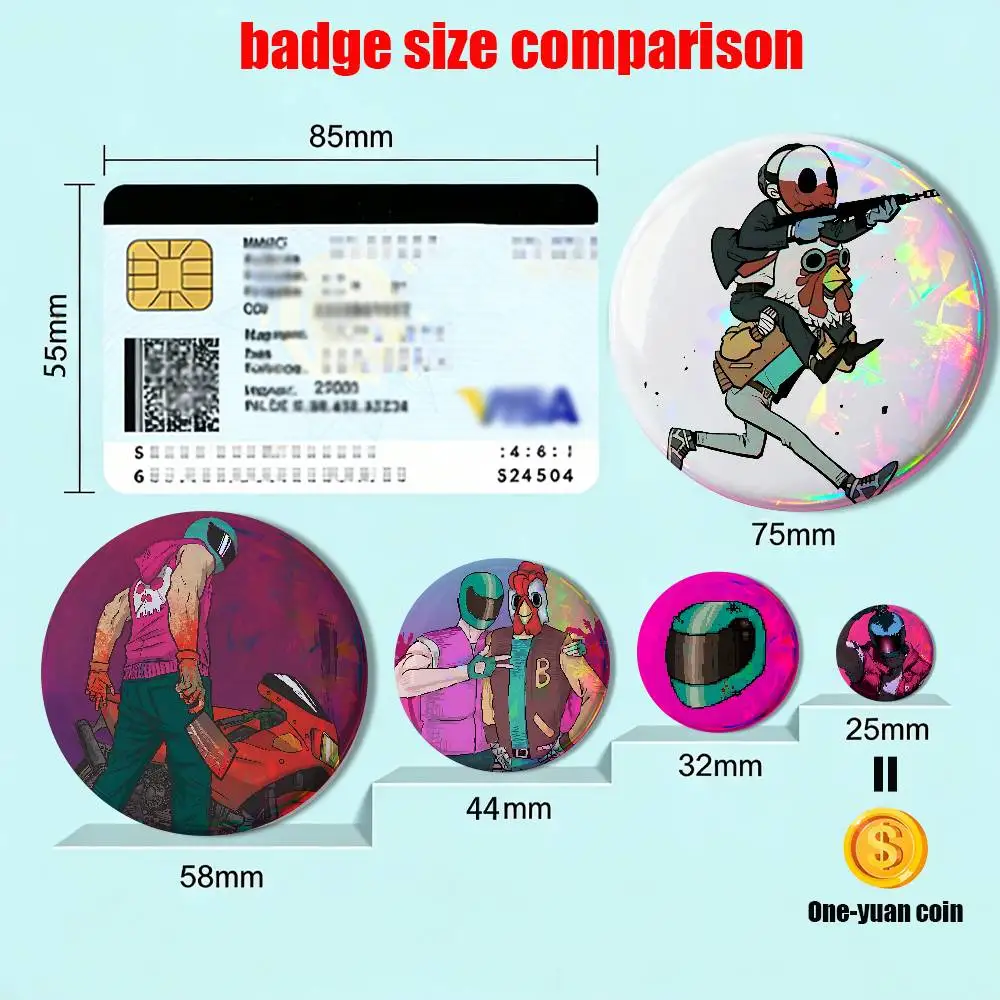 Fan-exclusive Alex Jacket Hotline Miami Round Exquisite Badge Brooches Creative Pins For Clothes Hat Backpack Gift Accessories