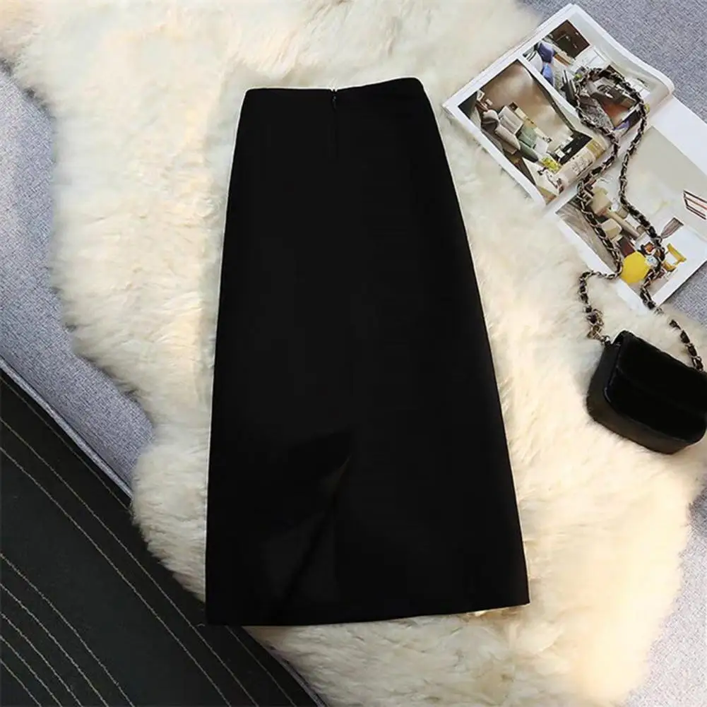 

Дышащая юбка с высокой талией. Мягкая дышащая женская юбка. Элегантный женский костюм трапециевидной формы с дизайном с высокой талией для офиса.