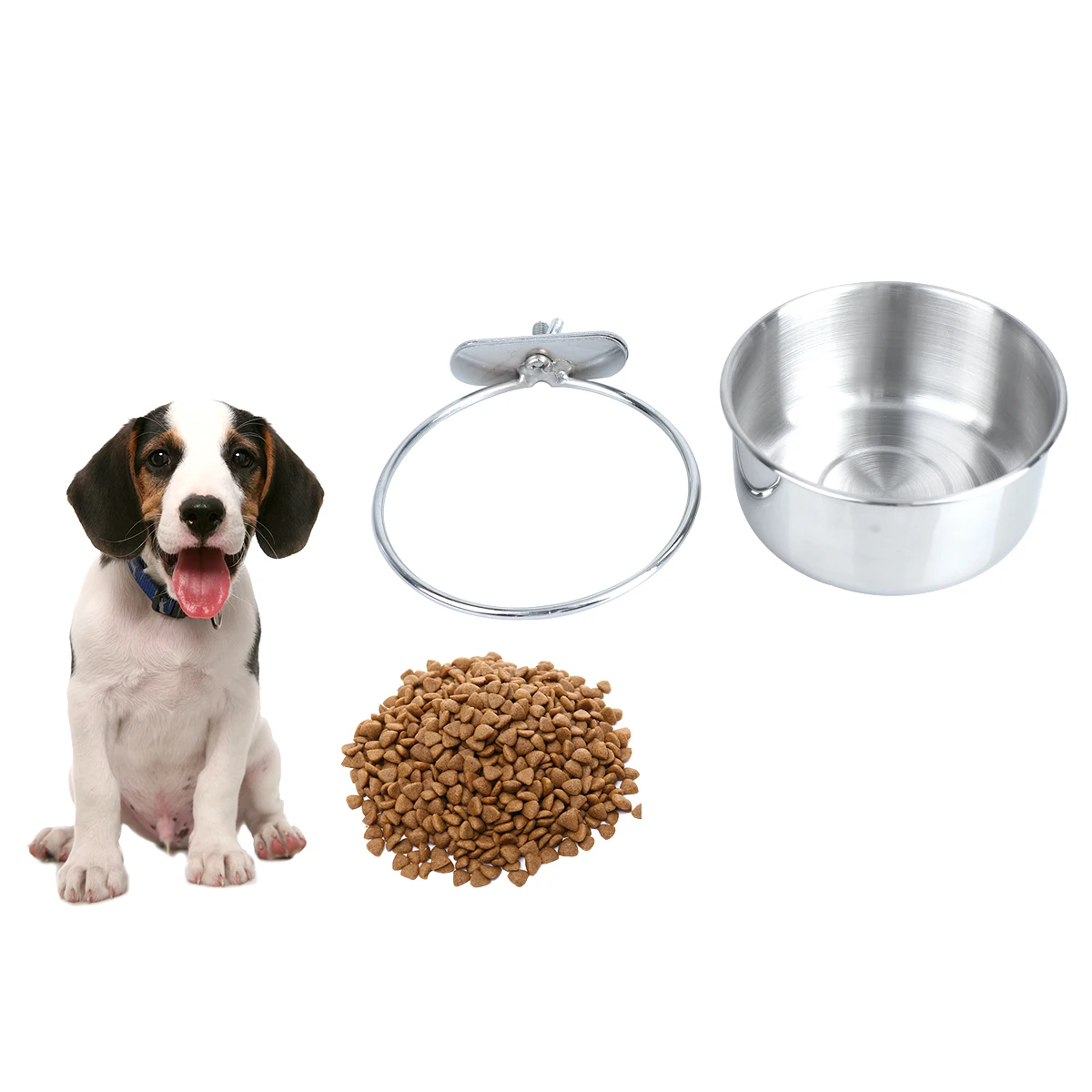 

Stainless Steel Hanging Pet Food Water Bowl Size S Prevent Tipping Easy Use for Bird Parrot Cage Pet Food Water Bowl