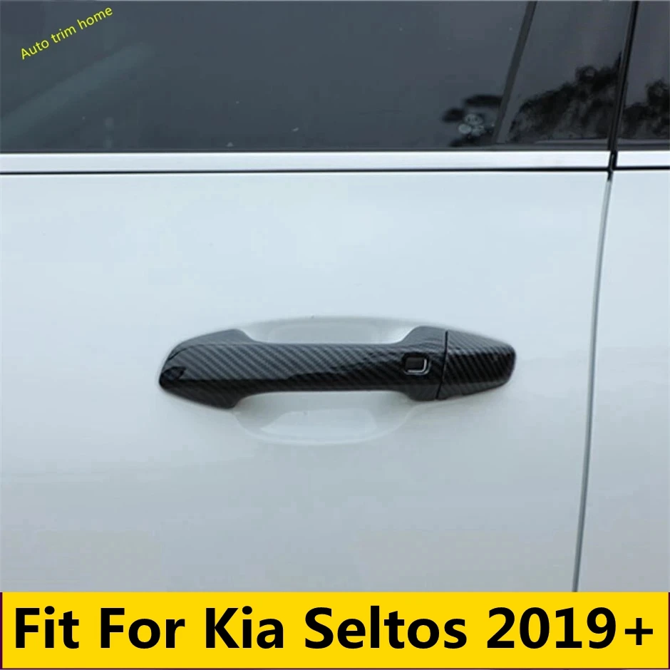 

Outside Car Door Pull Knob Handle Clasing Bowl Decoration Frame Cover Trim For Kia Seltos 2019 2020 2021 2022 Car Accessories