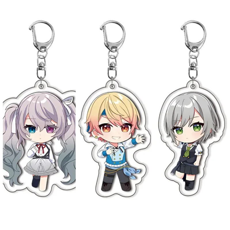 شخصيات الرسوم المتحركة اللطيفة والمثيرة للاهتمام المحاطة بسلاسل المفاتيح الأكريليكية، زخرفة رائعة لحقائب الظهر العصرية