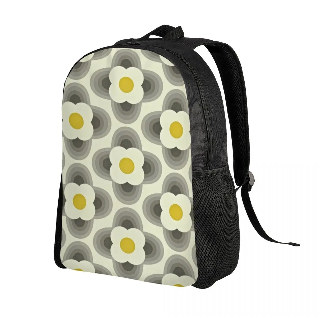 Custom Abstract Flowers Scandinavian Travel Backpack School Computer Bookbag Geometric Orla Kiely College Student Daypack Bag