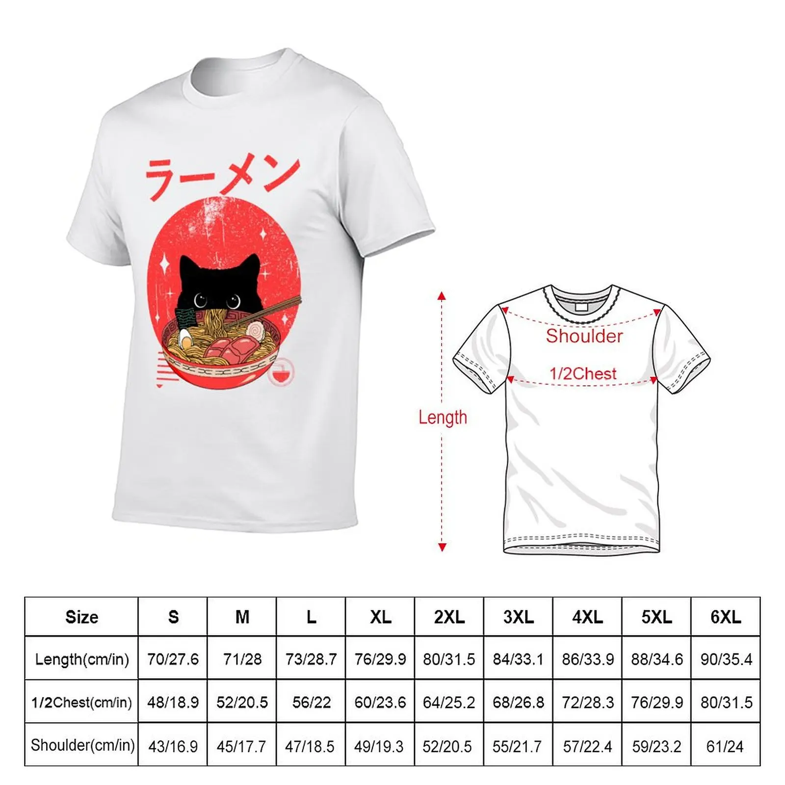 Cat ramen T-Shirt mens graphic t shirts man t shirt cotton high quality T-Shirt