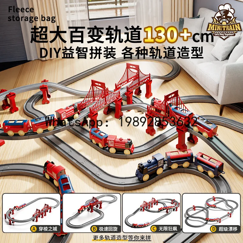 Tren eléctrico de alta velocidad con modelo de montaje de vía, coche de juguete de simulación