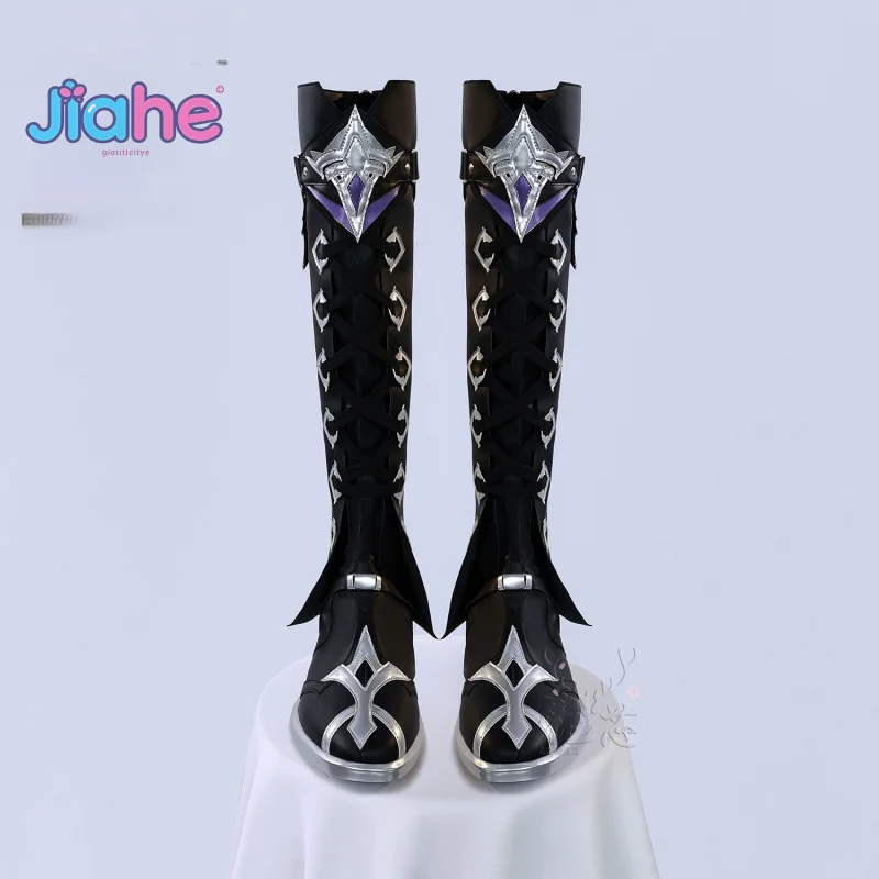 Genshin Impact Kyryll Chudomirovich Flins Cosplay Schuhe Halloween Party Neue Modische Leder Lange Stiefel Männer Frauen High Heels