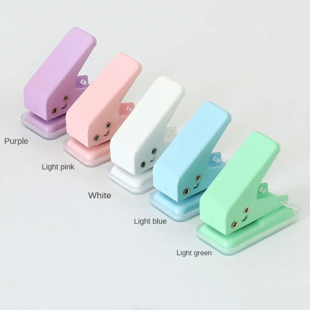 Mini DIY Crafts Single Hole Punch Macaron Color Binding Embossing Tool Manual Punching Mini Paper Punch Student