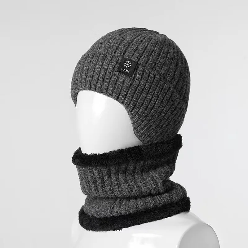 Middle Aged and Elderly Men\'s Winter Warm and Windproof Ear Protection Hat for The Elderly Winter Dad Grandpa Knitted Woolen Hat