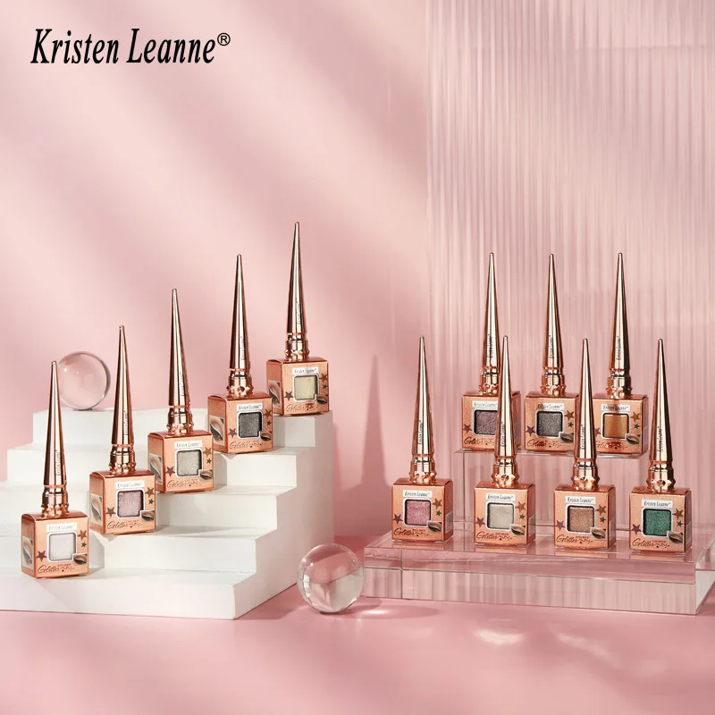 Kristen Leanne อายไลเนอร์ของเหลวแวววาว12สีประกายแวววาวอายไลเนอร์แบบแฟชั่นกันน้ำติดทนนาน