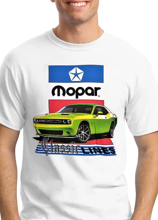 

Mopar Classic Lines - New Dodge Challenger - 100% Cotton T-shirt - 392/Hemi