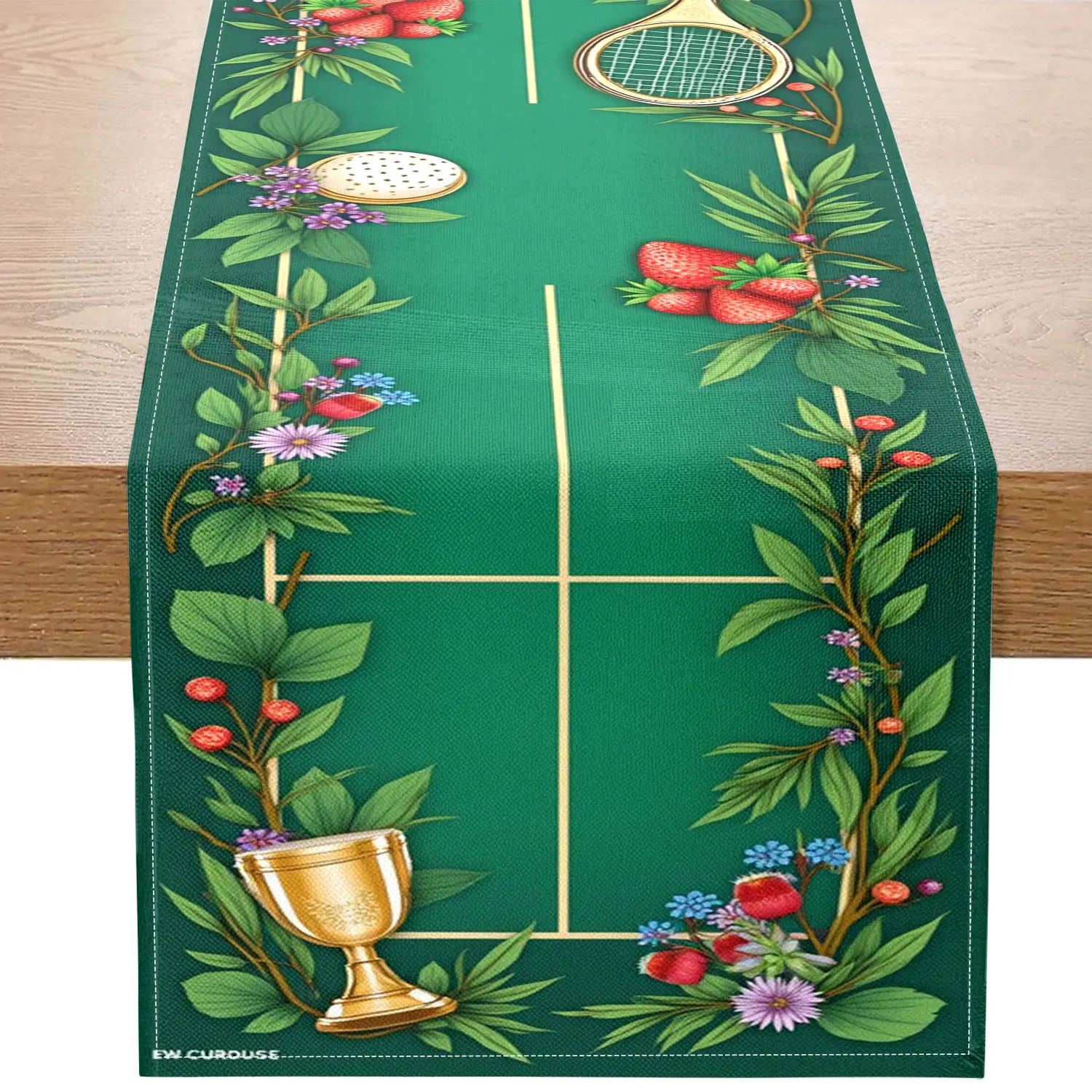 

1 Piece of Table Flag with Tennis Event Theme, Tennis Court, Tennis Racket, Trophy and Flower and Fruit Pattern, Suitable for Tennis Theme Parties, Sports Style Cafe Decoration, Tennis Event Event Layout, Tennis Lovers' Gatherings, Sports Cultural and Cre