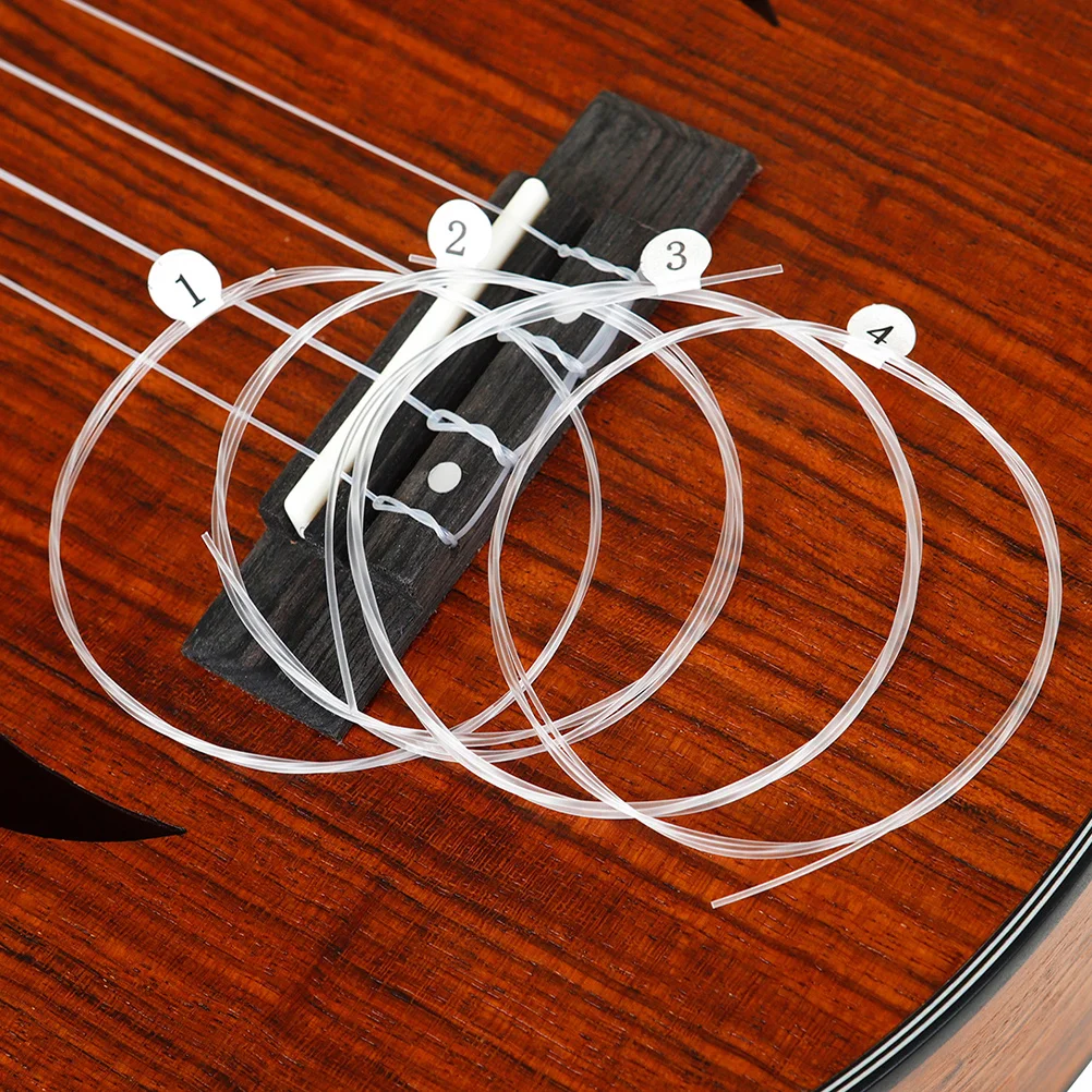 

4 Pcs Ukulele Strings Music Wire Replacement Component Accessories Transparent Part