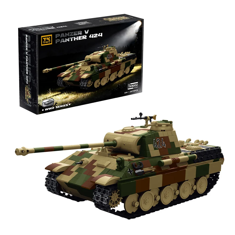 

Panzer V Panther 424 WW2 German Classic Tank Series Building Blocks Collection Heavy Tank Model Kit Assembly for Christmas Toys