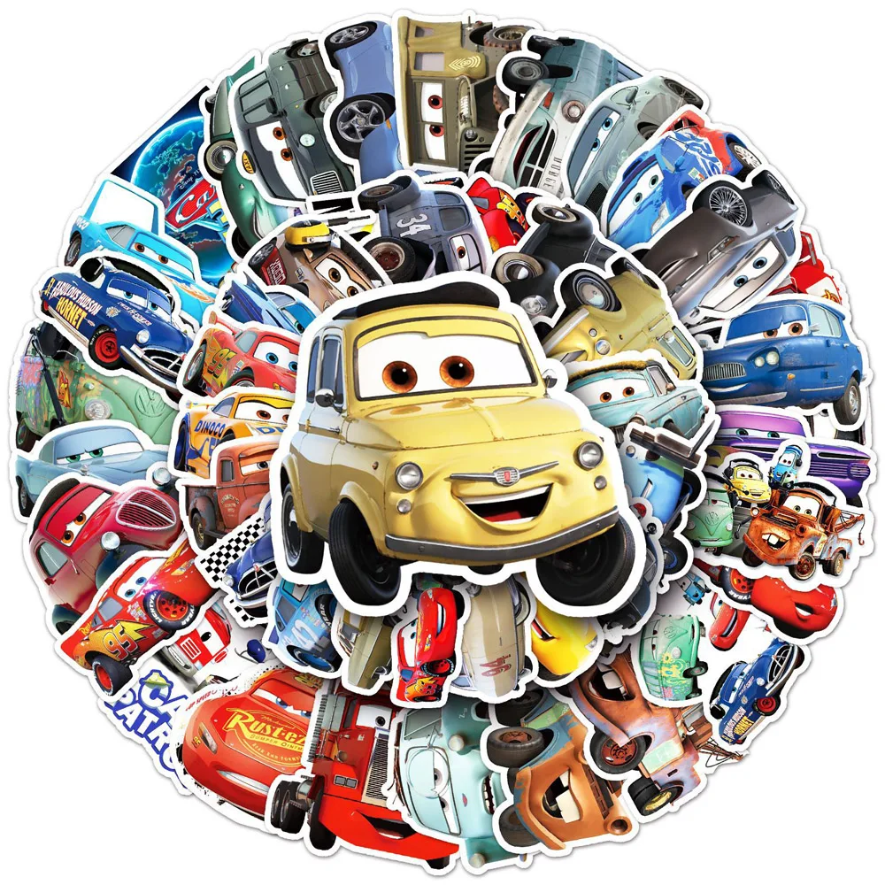 10/30/50pcs Cool Disney Cartoon Cars Stickers Lightning Mcqueen Decals Graffiti Skateboard Luggage Laptop Anime Toy Kids Sticker