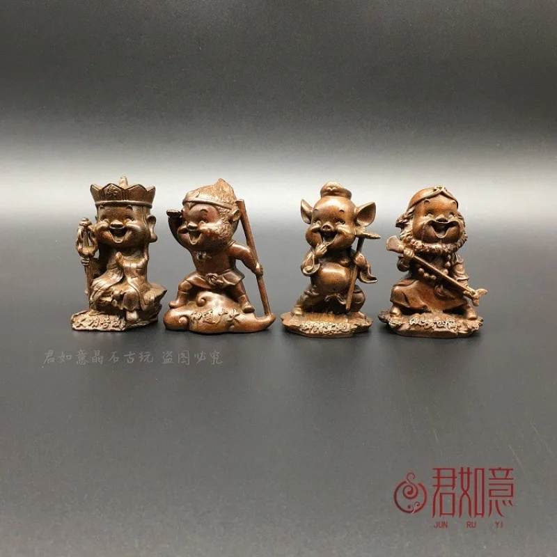 Solid Brass Journey to the West Sun Wukong Tang Eight Precepts Sand Monk White Dragon Horse Small Ornament Tea Ceremony Bra