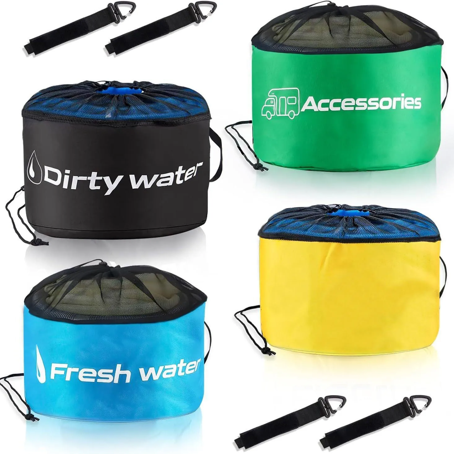 حقيبة تخزين خرطوم RV مكونة من 4 قطع منظم سفر محمول قابل للطي مقاوم للماء للمركبات الترفيهية والتخييم B