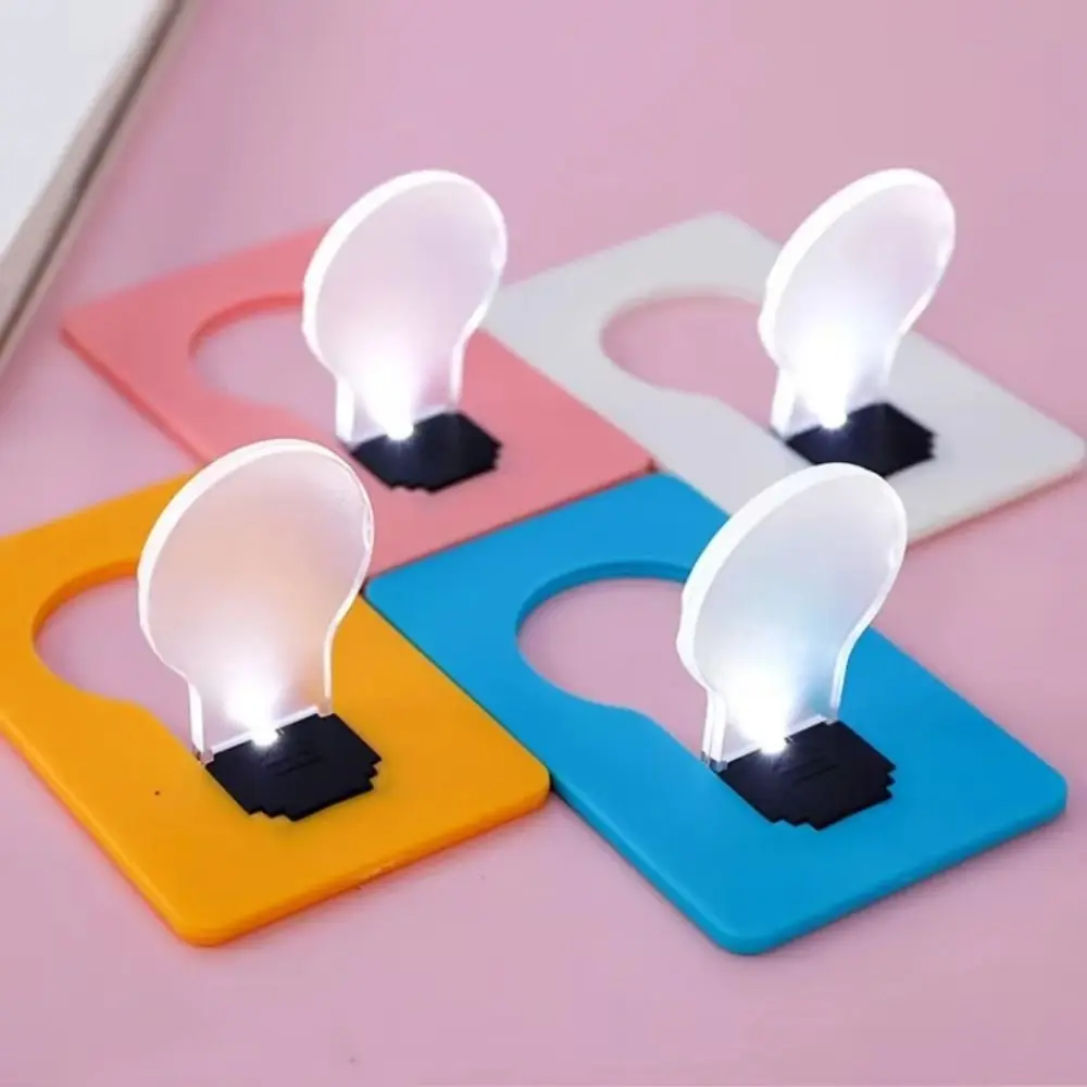 4 Pcs Energy Saving Folding LED Card Light Lightweight Lighting Function Pocket Card Lamp Easy to Carry Mini Portable Night Home