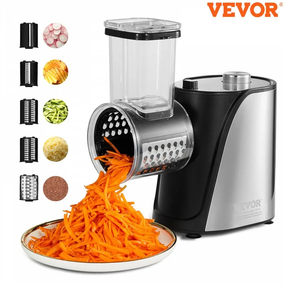 VEVOR Electric Cheese Grater Salad Maker 250W Salad Shooter  Electric Vegetable Slicer Shredder Chopper