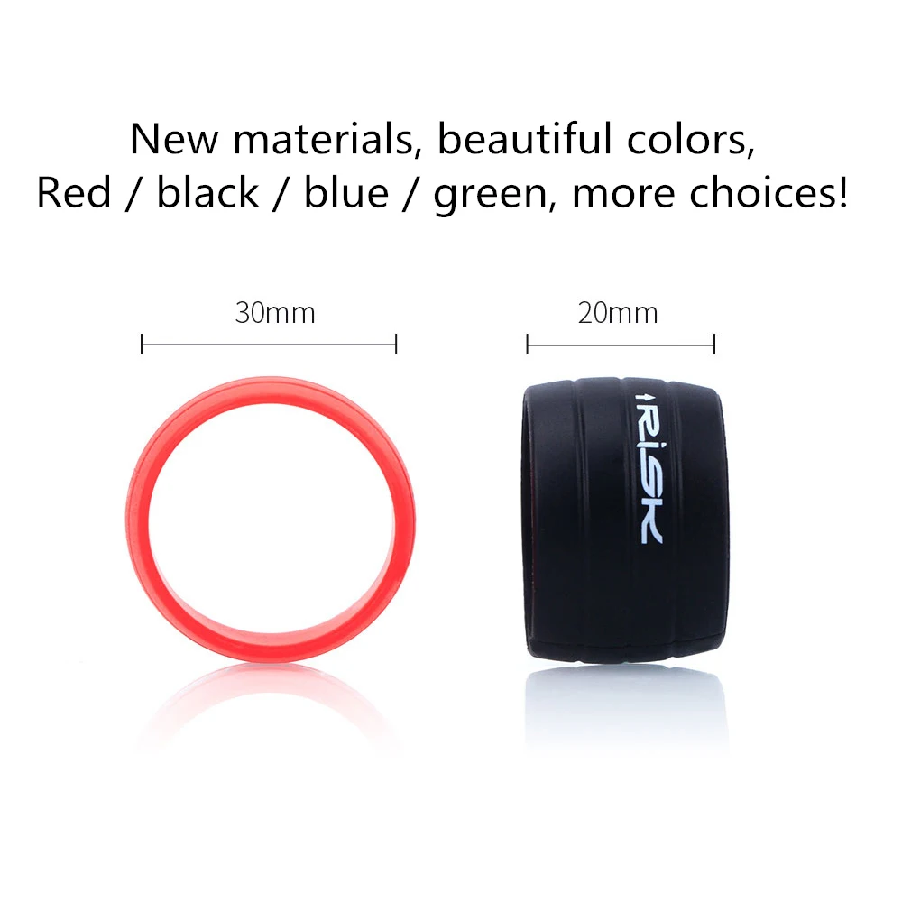 RISK 2pcs Anti-Slip Silicone Road Bike Handlebar Tape Fixed Ring Grip Wrap Elastic Sleeve Protective Cover
