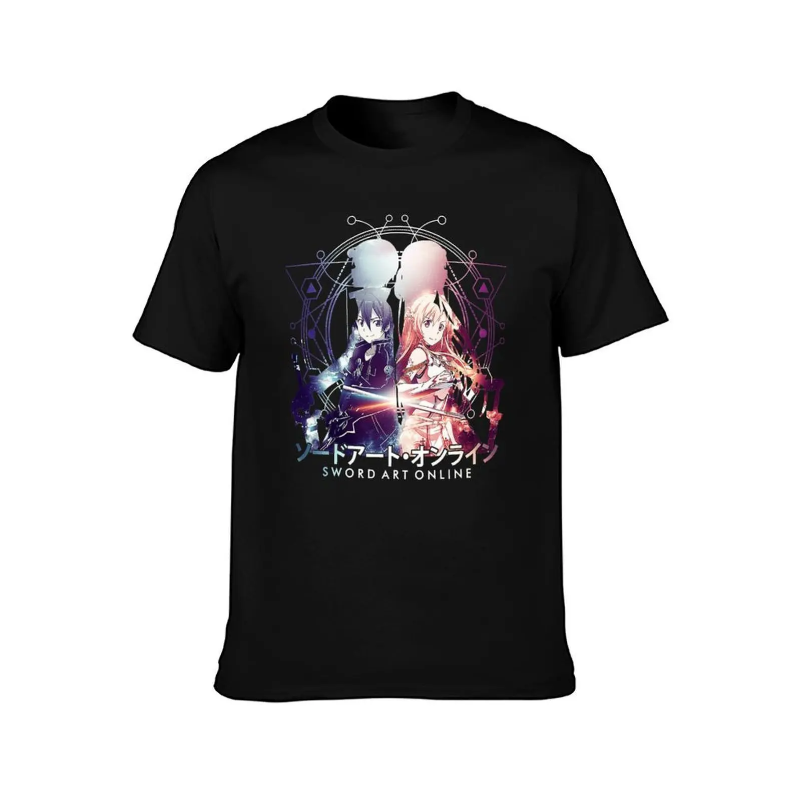 Kiritos and Asunas T-Shirt, Summer Casual Cotton Tee, Oversized Streetwear Tops, Vintage Graphic Print, Loose Fit Short Sleeve