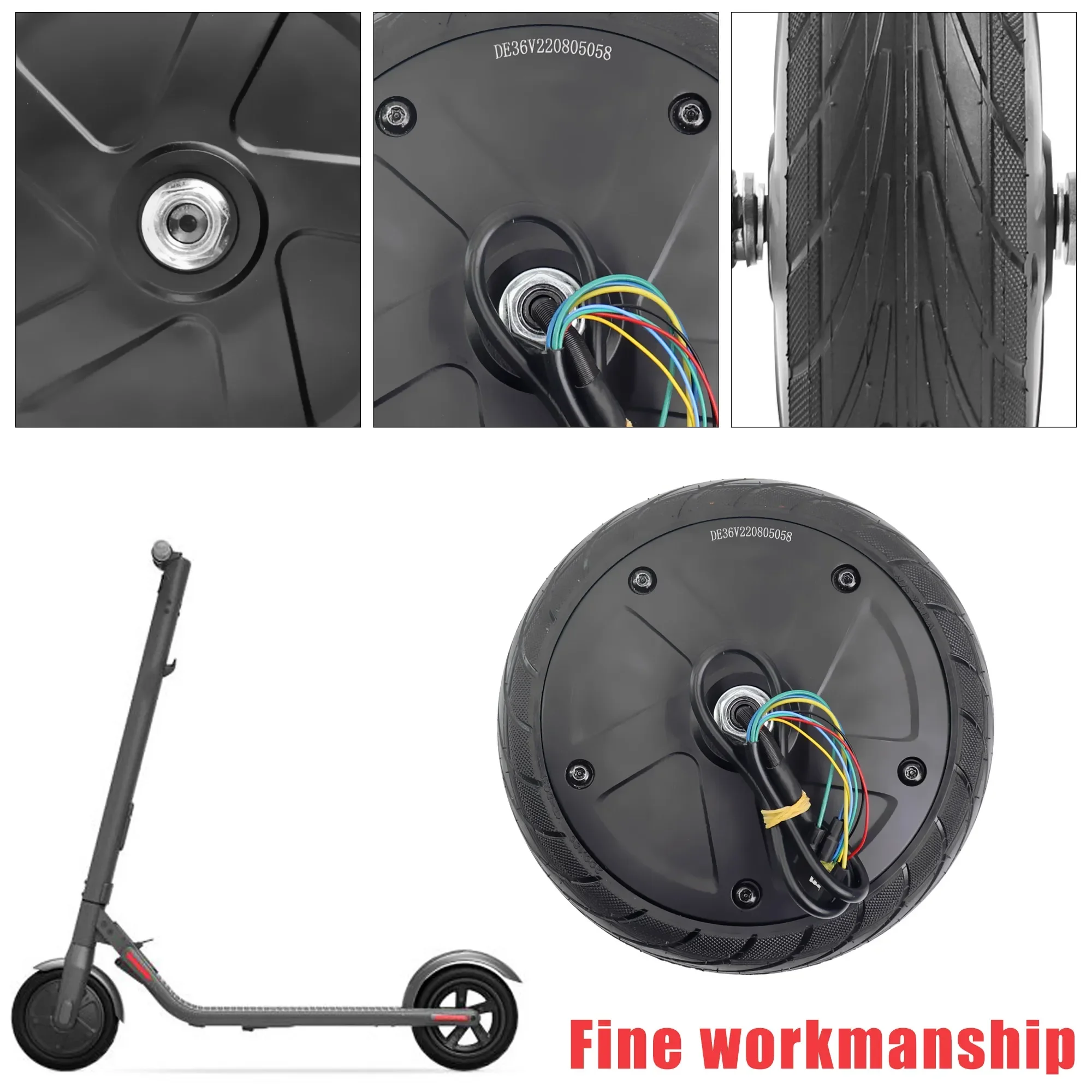 محرك المحرك ل Segway Ninebot ES1 ES2 ES3 ES4 350 واط عجلة القيادة الأمامية إطارات صلبة قطع غيار المحرك الأمامي