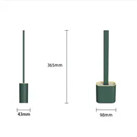 Flat Head Flexible Soft Bristles Toilet Brush with Quick Drying Holder Set, Water Leak Proof With base Silicone Wc