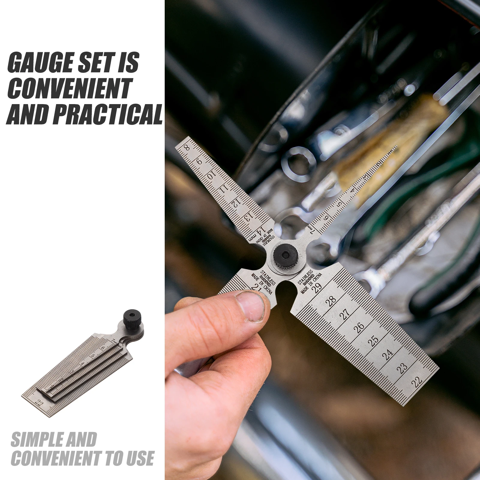 

4 Pcs Tools Gap Gauge Stainless Steel Drill Gauges Aperture Tapered Ruler Metal Thickness Kit Feeler