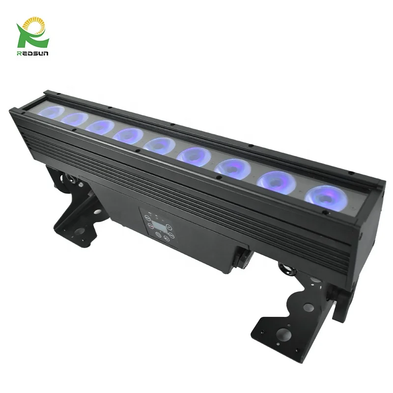 IP65 DMX 9x18w RGBWA+UV 6in1 Led Bar dmx wall washer light Battery Power Light