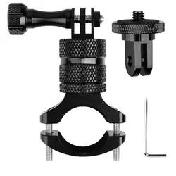 360 Degrees Rotary Aluminum Bike Bicycle Handlebar Mount for Gopro Hero 11 10 9 8 7 6 5 Session 1/4 Screw Action Camera Mounting