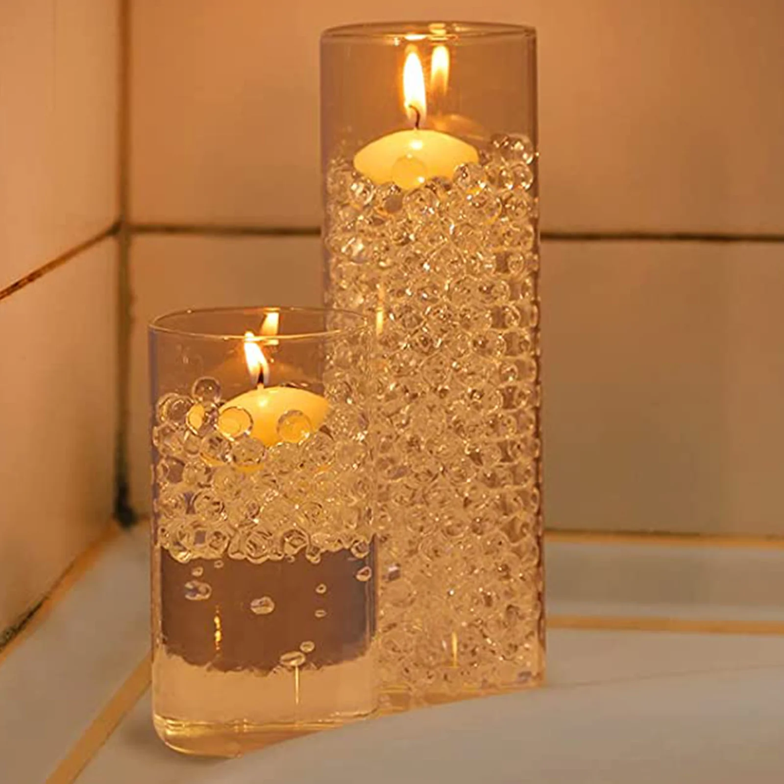 

6Pcs Clear Glass Cylinder Vase Set Multi Functional Flower and Holder for Living Room Balcony Decoration Floating Candles