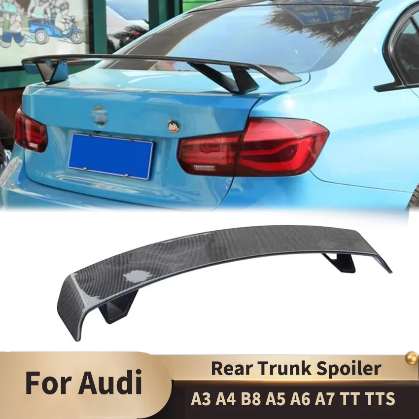 Rear Trunk Wing Spoiler Tail Fin for Audi A3 A4 B8 A5 A6 A7 TT TTS MK2 Tail Wings Fixed Wind Spoiler Roof Lip Cars Accessories