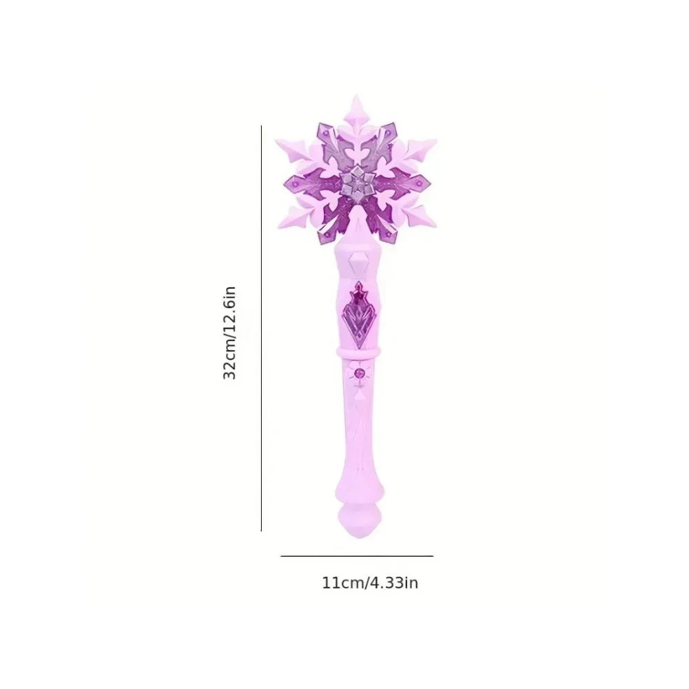 Varita de Nieve QPrincess, Juguete de Hadas para Niñas, Varitas Luminosas, Juguetes de Navidad y Halloween para Niños, Varitas con Luz y Sonido de Copo de Nieve, Disfraz Infantil