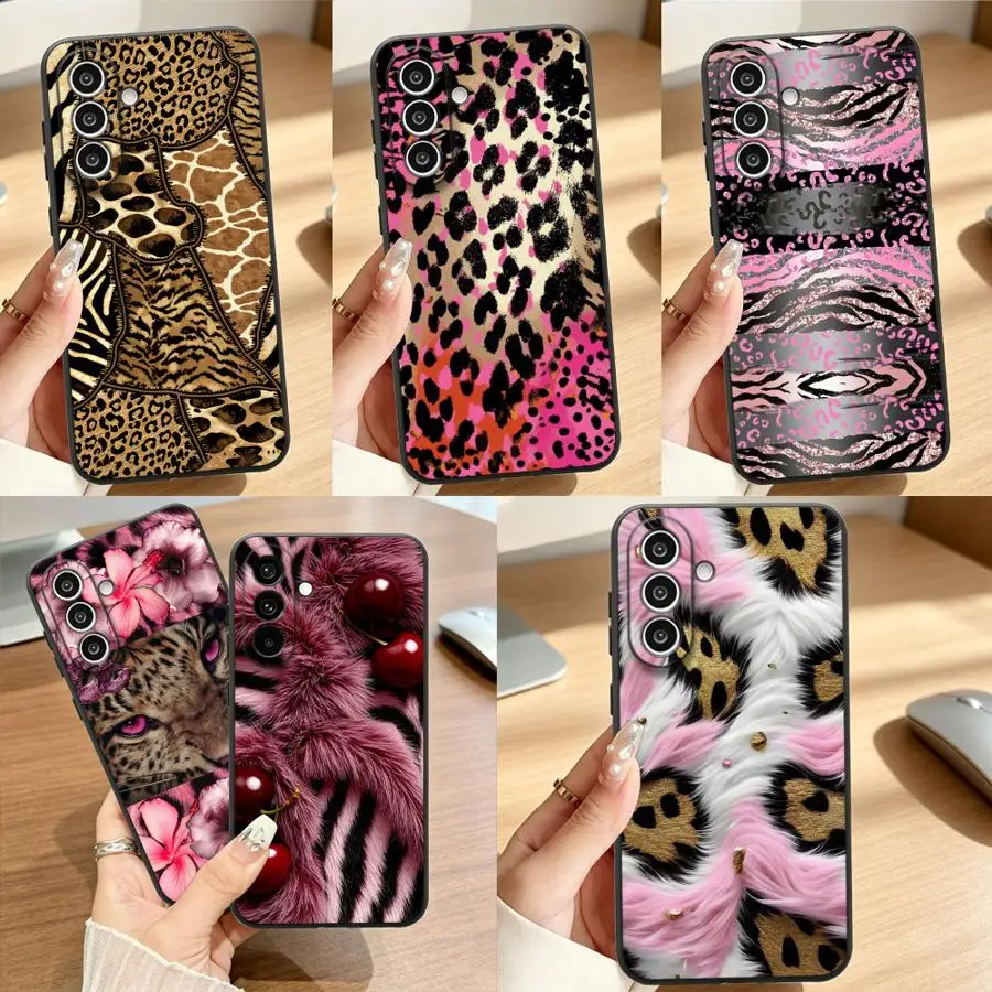 Phone Cover Case for Samsung Galaxy A18 A57 A25 A16 A52 A36 A55 A05 A50 A15 A53 A17 A37 A06 A73 A51 A41 A70 Pink Tiger Stripe