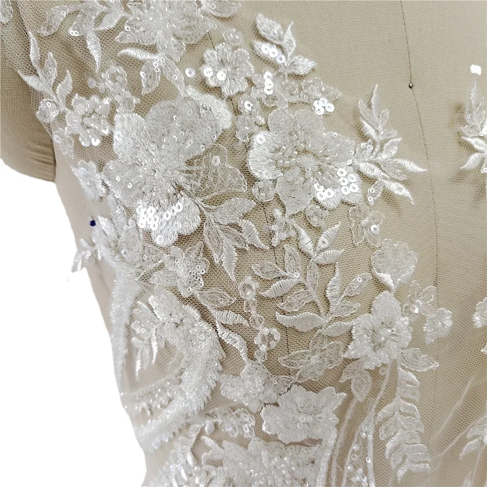 New Beaded Sequins Lace Mirror - огляд і ціна Applique Patch Flower
