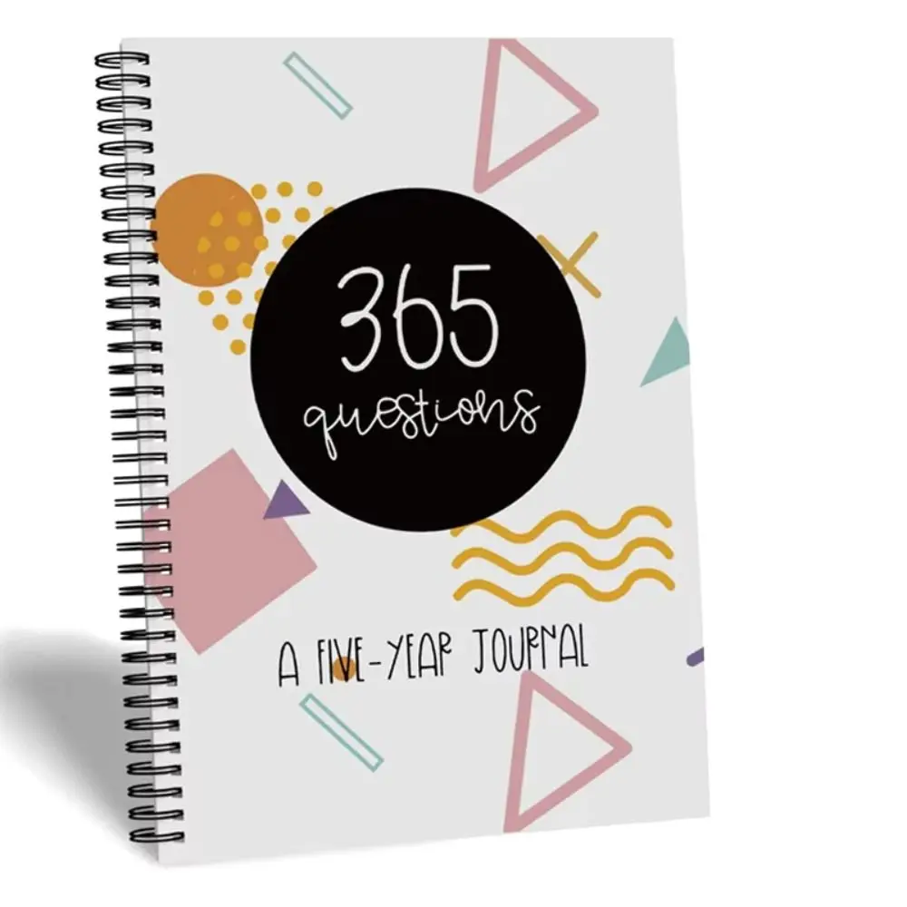 365 Questions Five-Year Daily Notebook ADHD Helper Mindfulness Schedules Notebooks Waterproof Cover 365 Conversation Starters