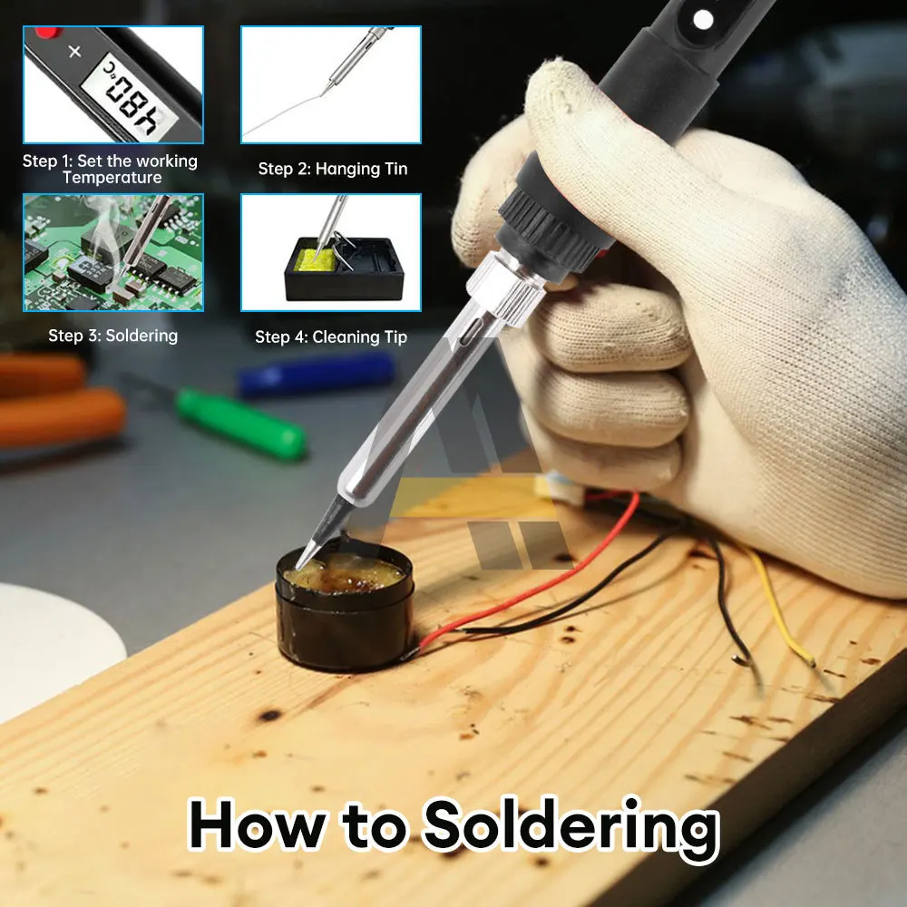 80W Adjustable Welding Soldering Pen 110V 220V Electric Digital Soldering Iron 180-480℃ Thermostatic Soldering Iron Repair Tool