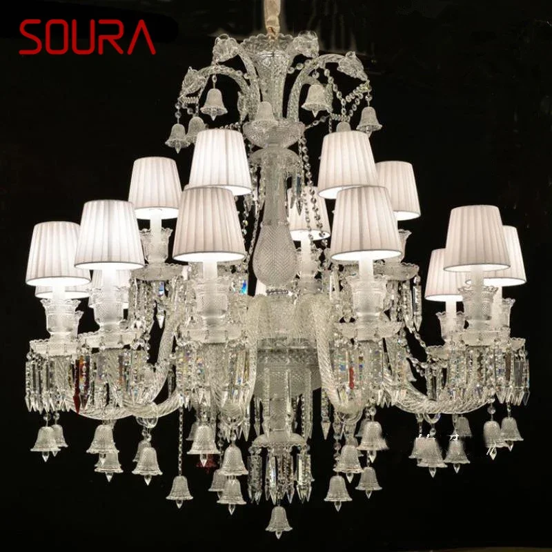 

SOURA Luxurious Style Crystal Pendant Lamp European Candle Lamp Art Living Room Restaurant Bedroom Villa Chandelier