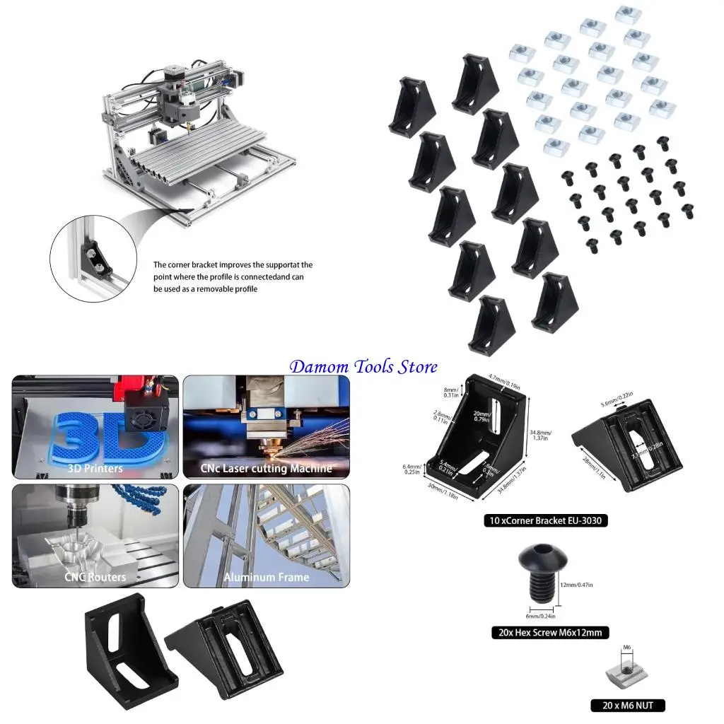 

57BE Aluminum Frame Corner Connectors With For Secure 90 Degree Fixing