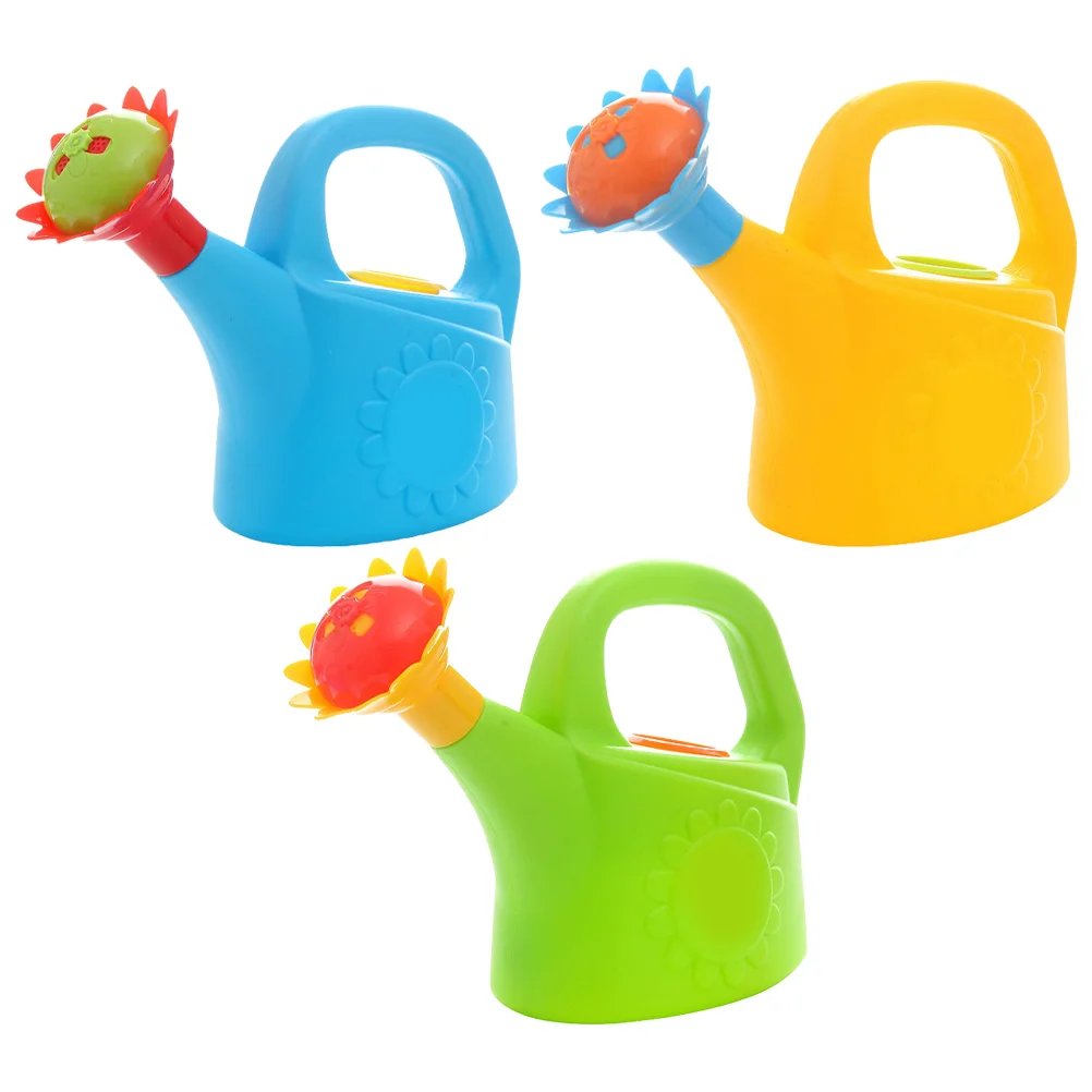 

3 Pcs Chicken Watering Can Kids Shower Baby Bath Mini Household Pot Plant Vibrant Color Large Opening Multi