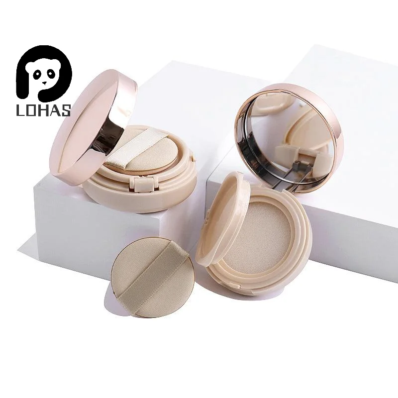 1Pc Mini Lege Bladerdeegdoos Draagbare Spiegel voor BB Cream Cosmetische Make-up Case Container met Spons Luchtkussen Foundation DIY Box