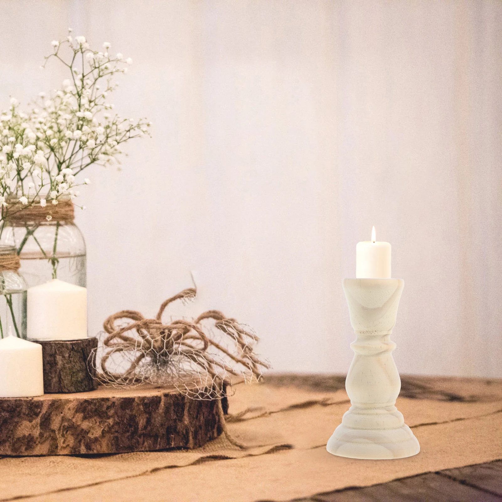 

Wooden Holder Vintage Rustic Design Multi-Functional Aromatherapy Stand Wedding Home Decor Accent