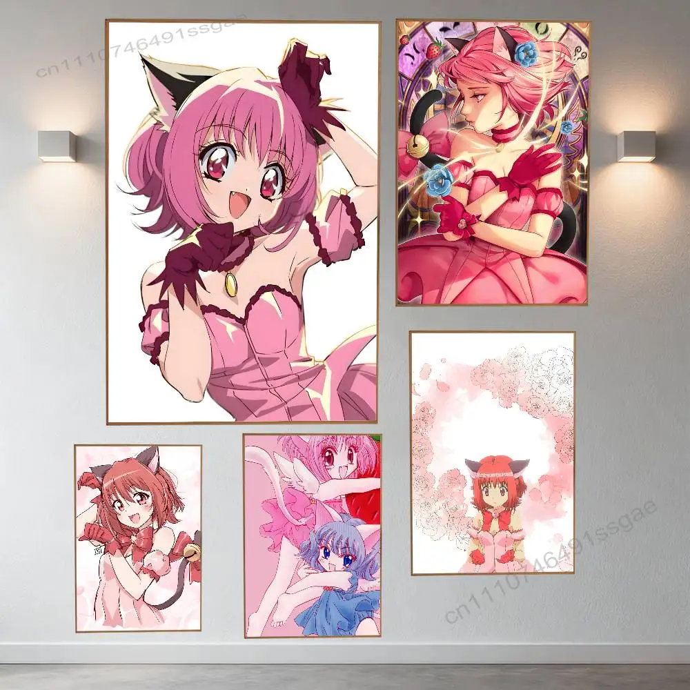 

T-Tokyo Mew M-Mew Ichigo Poster Wall For Sticky Decoration Waterproof Home Living Room Bedroom Bar