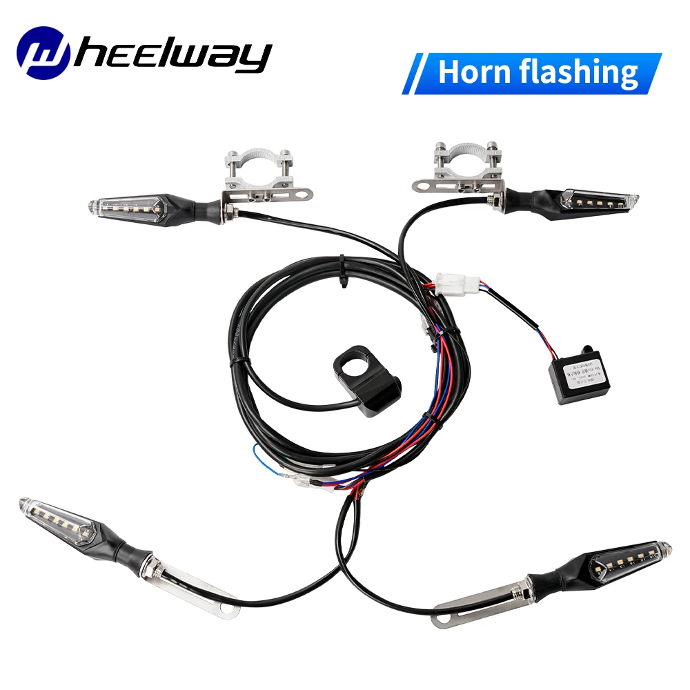 Electric Bicycle Light Set, Flashing Dynamic LED Turn Signals, Front and Rear, Motorcycle and Scooter Accessories, 48V, 60V