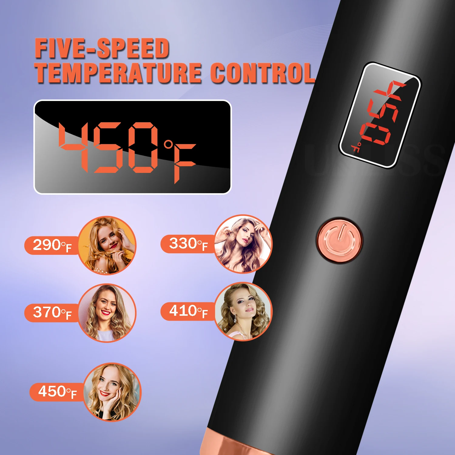 Curling Iron Brush PTC Heated Thermal Brush Ceramic Hair Curler Hot Brush Create Loose & Volume Curls Heating Hair Styling Brush